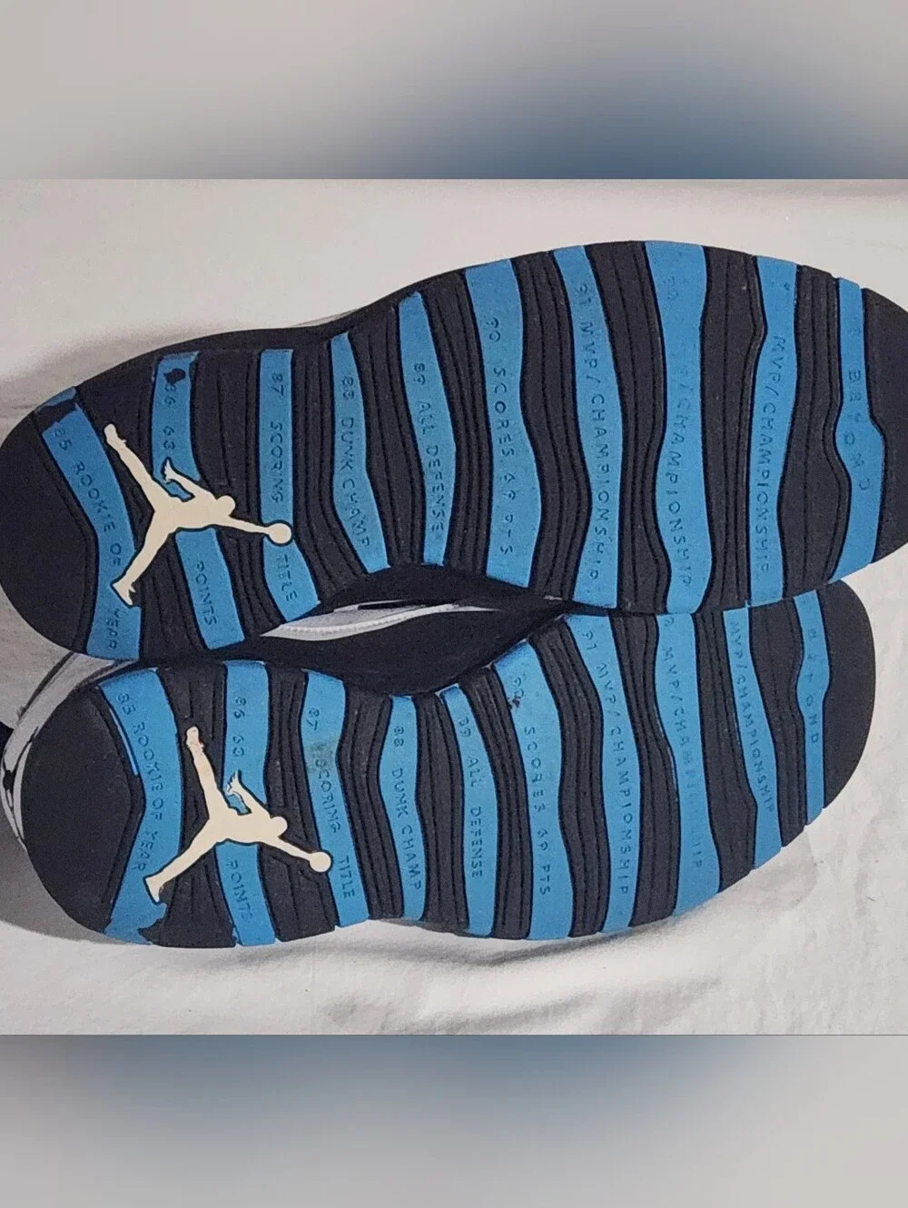 Air Jordan 10 Retro Powder Blue & White, Black Size 13